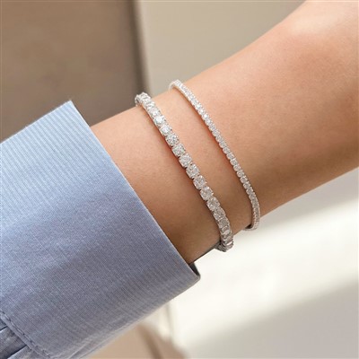 925 Sterling Silver CZ Wòch Braslè